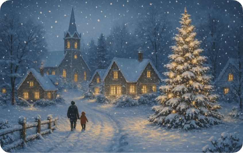 Snowy Winter Village